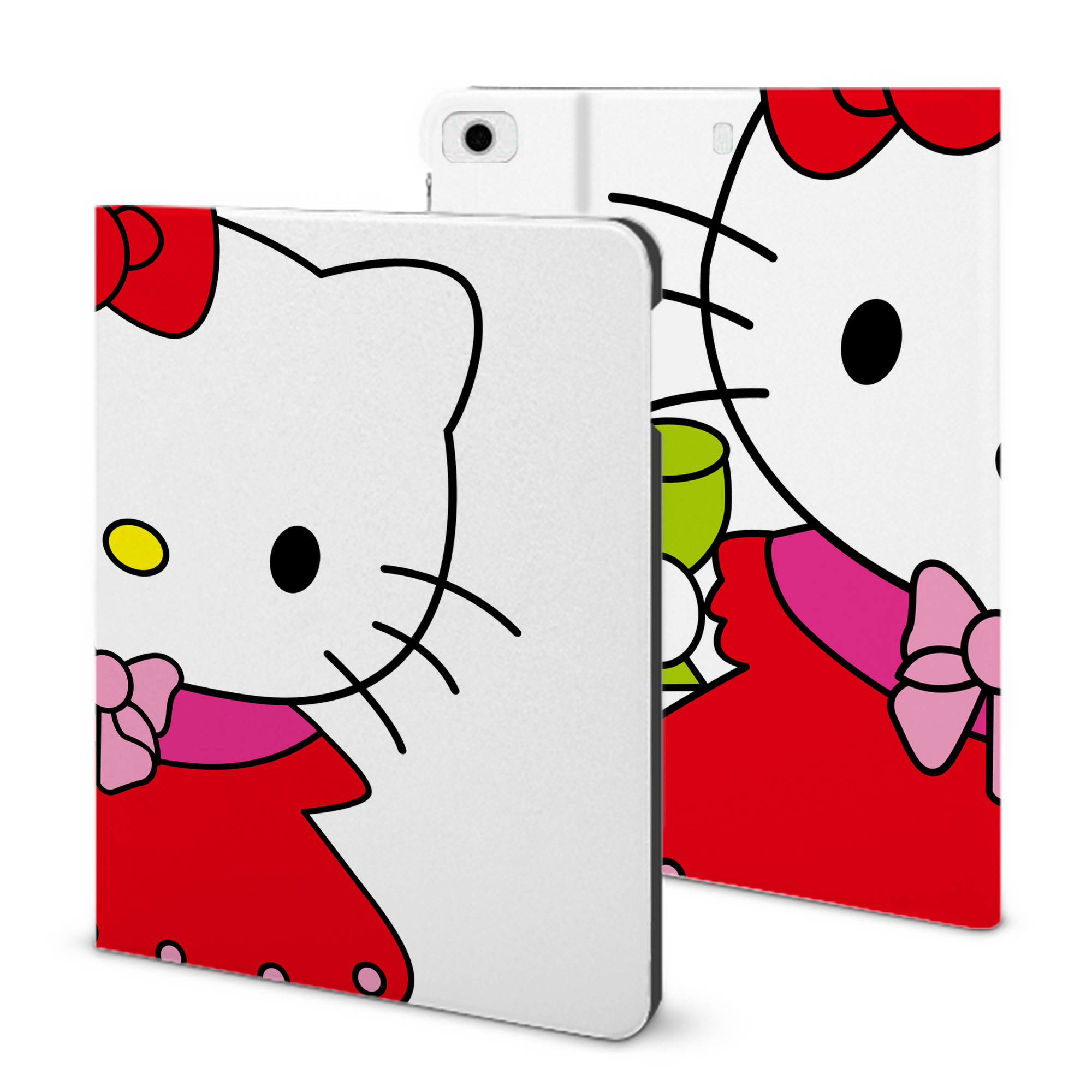 （画像用） Hello Kitty ハローキティ IPad ケース ブック型 PUレザー TPU 耐衝撃 軽量 薄型 ペン収納なし 全面保護 IPad 各モデル対応